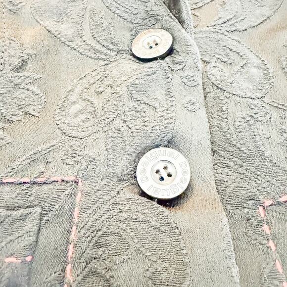 Desigual Black 2-Button Blazer Embroidered Detail Unique Stitch Size 8 / EUR38 - Picture 7 of 11